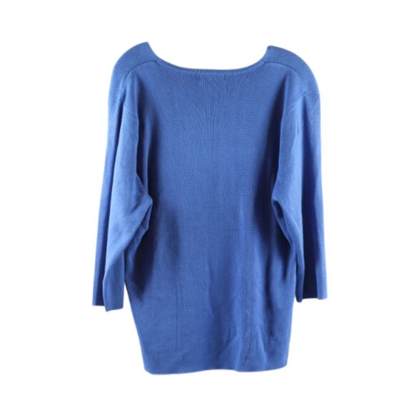 Dressbarn Blue Women's Top Blouse Stretch 3/4 Sleeve Pullover Square Neck 2X 038 - Picture 6 of 6